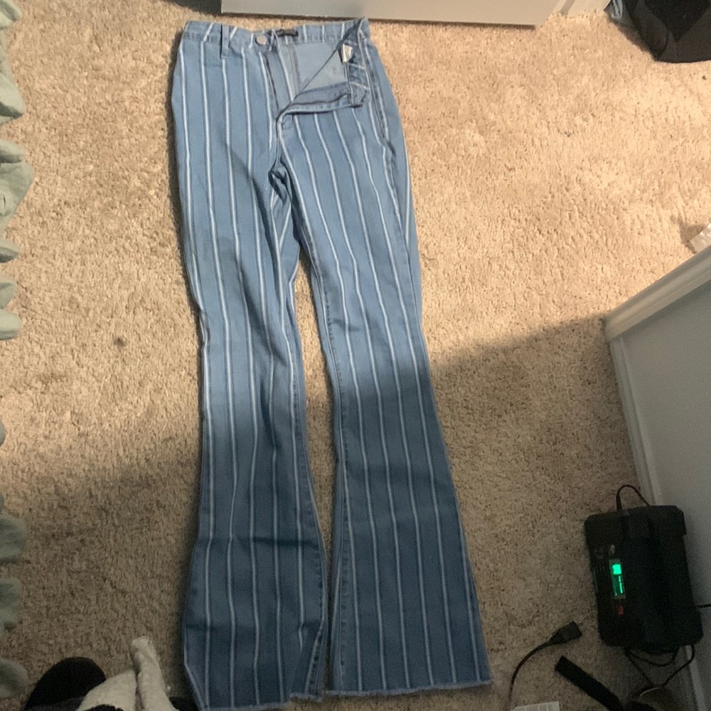 Striped jeans, has stretch to it, never worn